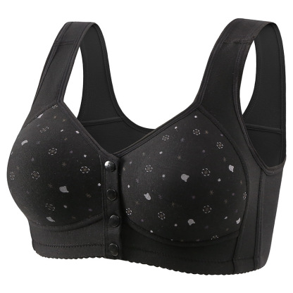 😍【Confezione da 5 pezzi】Reggiseno senza ferretto da donna con bottoni frontali【40-120 kg】❤️Comodo cotone naturale antibatterico