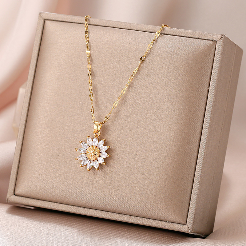 Collana - "Girasole" soffiata con oro 18 carati