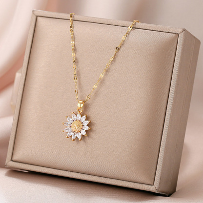 Collana - "Girasole" soffiata con oro 18 carati