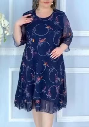 【🔥Compra 1 prima 1 gratis】【【S-5XL】💥Rochie din sifon imprimata noua