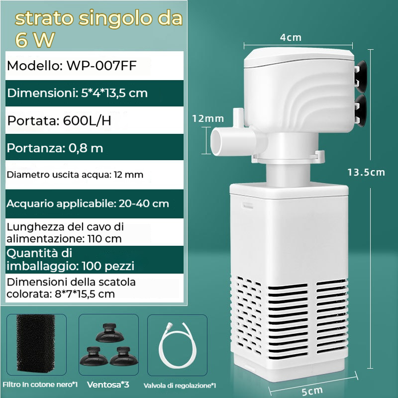 【3.5/4/6/15/20/25W】💦Filtro elettrico silenzioso per acquario🐟