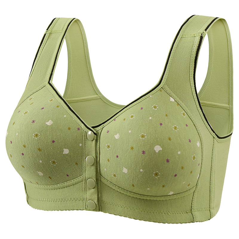 😍【Confezione da 5 pezzi】Reggiseno senza ferretto da donna con bottoni frontali【40-120 kg】❤️Comodo cotone naturale antibatterico