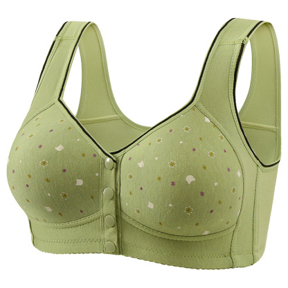 😍【Confezione da 5 pezzi】Reggiseno senza ferretto da donna con bottoni frontali【40-120 kg】❤️Comodo cotone naturale antibatterico
