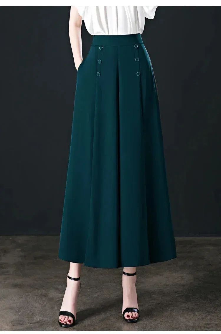 💖【M-5XL】Gonna drappeggiata alla moda da donna con gambe larghe e vita alta