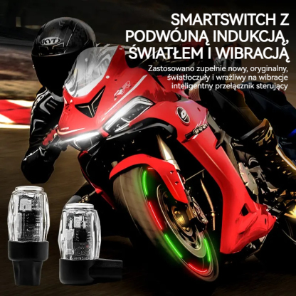 💥🏍️🚗【Kup 2, otrzymaj 2 gratis】Światła na zawory motocyklowe i samochodowe, dekoracyjne światła na zawory opon, akumulatorowe, migające wibracje