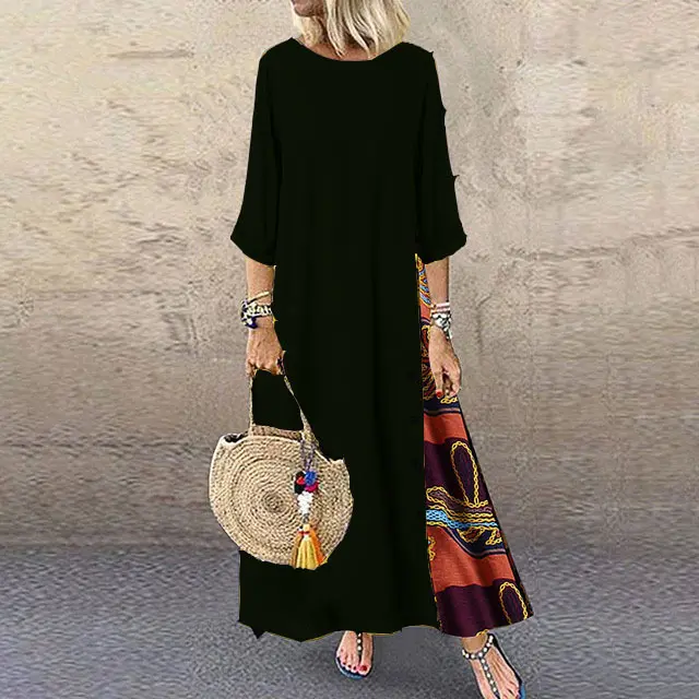 🌾【Offerta speciale】💕[M-5XL] Nuovo abito estivo retrò in lino - Morbido e confortevole al tatto