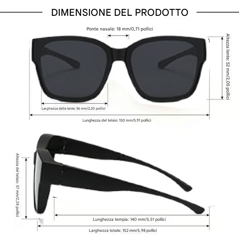 🎉😎Protezione UV400 adatta sopra gli occhiali da sole