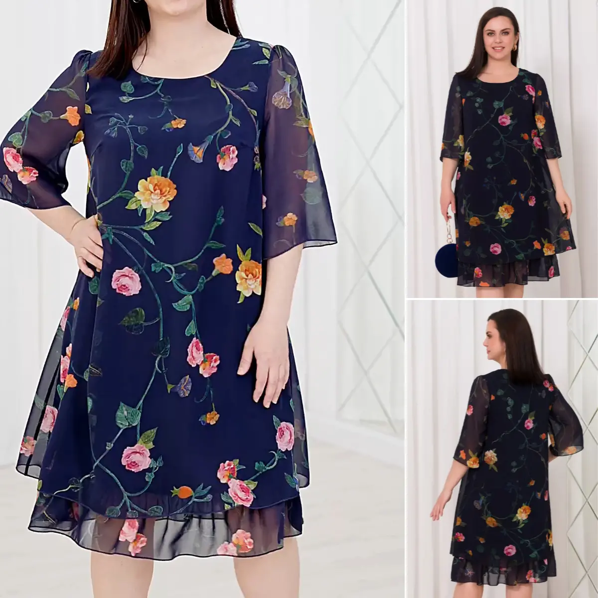 💕【S-5XL】👗Rochie eleganti con stampa sul tuo piatto e uomini con il volo