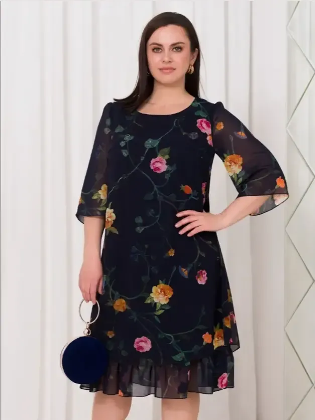 💕【S-5XL】👗Rochie eleganti con stampa sul tuo piatto e uomini con il v
