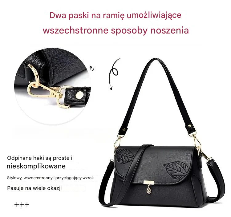 Nowa modna wielowarstwowa skórzana torba damska