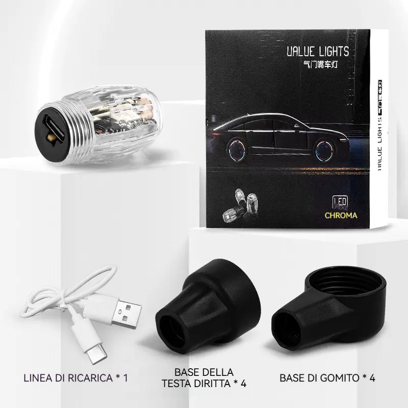 💥🏍️🚗【Acquista 2 e ricevi 2 gratis】Luci per valvole di moto e auto, luci decorative per valvole di pneumatici, ricaricabili, lampeggianti con vibrazione