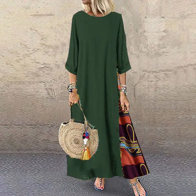 🌾【Offerta speciale】💕[M-5XL] Nuovo abito estivo retrò in lino - Morbido e confortevole al tatto
