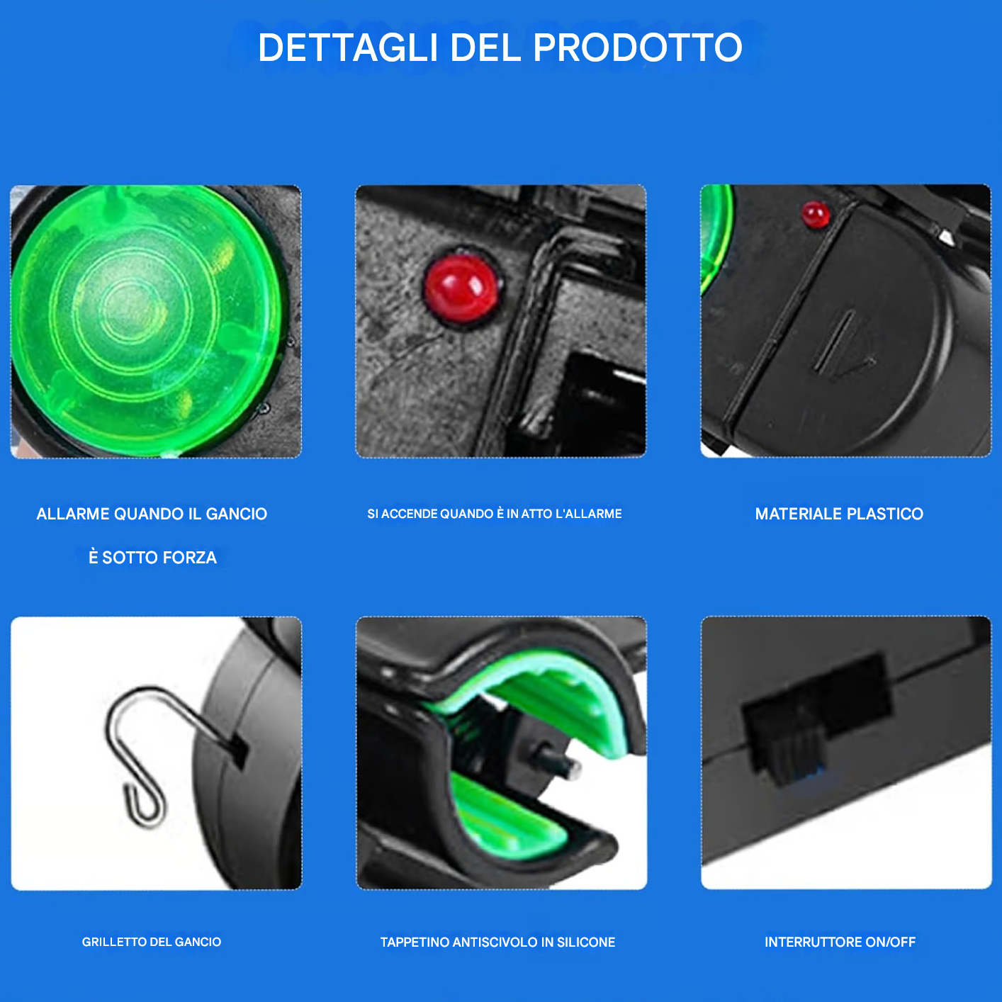 Segnalatore acustico da pesca con luce LED