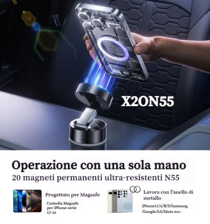 Supporto magnetico per cellulare sottovuoto