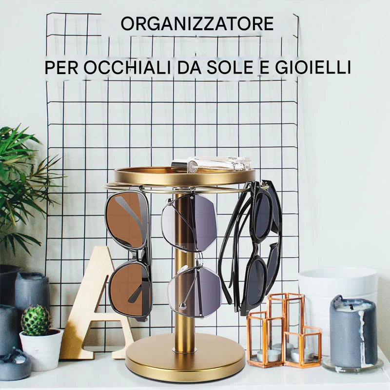 Supporto per occhiali girevole a 360°