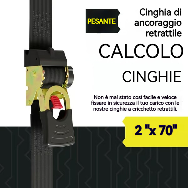 🔥 Cinghia a cricchetto retrattile per auto con kit di supporto per binario