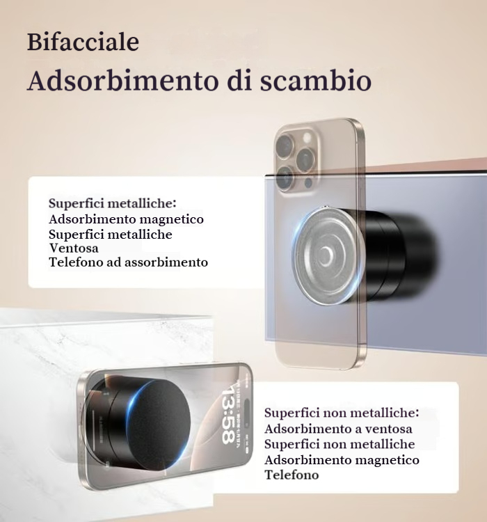 Supporto magnetico per cellulare sottovuoto
