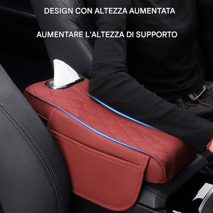 Tappetino per bracciolo auto, borsa portaoggetti universale, scatola per fazzoletti auto