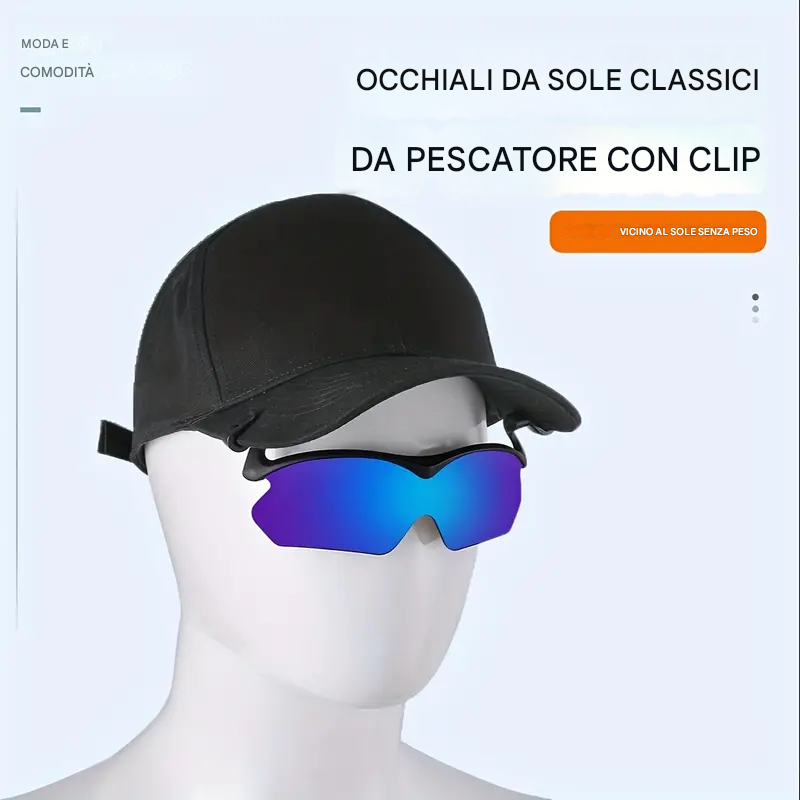 Occhiali da sole con clip, occhiali da pesca