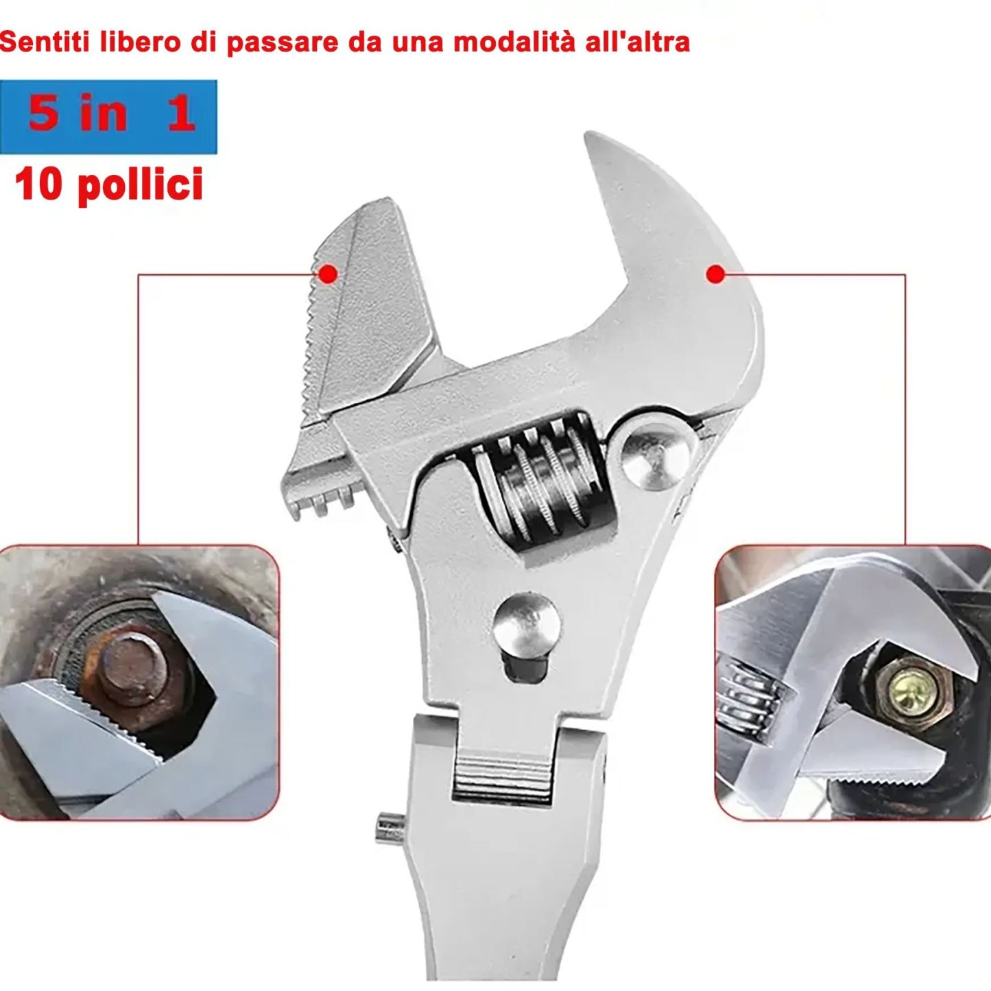 🛠️🔧Chiave a cricchetto telescopica a cricchetto 5 in 1 con testa di agitazione