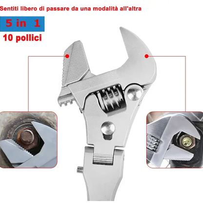 🛠️🔧Chiave a cricchetto telescopica a cricchetto 5 in 1 con testa di agitazione