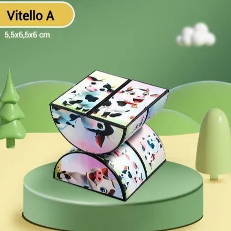🔥 Giocattolo educativo per bambini, cubo di Rubik 3D Panda, blocchi di costruzione geometrici per il pensiero spaziale, deformazione e ribaltamento.
