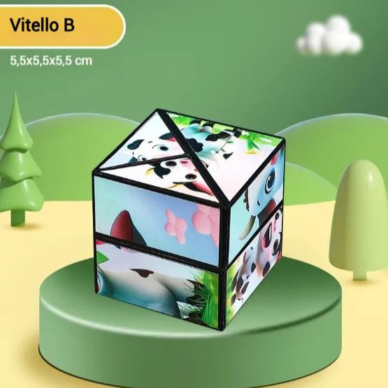 🔥 Giocattolo educativo per bambini, cubo di Rubik 3D Panda, blocchi di costruzione geometrici per il pensiero spaziale, deformazione e ribaltamento.
