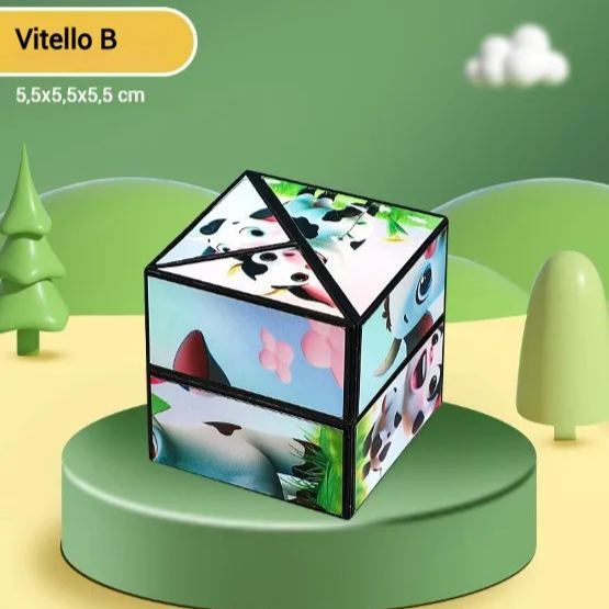 🔥 Giocattolo educativo per bambini, cubo di Rubik 3D Panda, blocchi di costruzione geometrici per il pensiero spaziale, deformazione e ribaltamento.