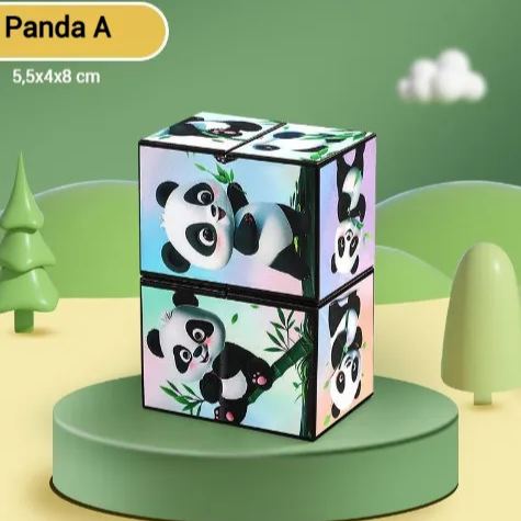 🔥 Giocattolo educativo per bambini, cubo di Rubik 3D Panda, blocchi di costruzione geometrici per il pensiero spaziale, deformazione e ribaltamento.