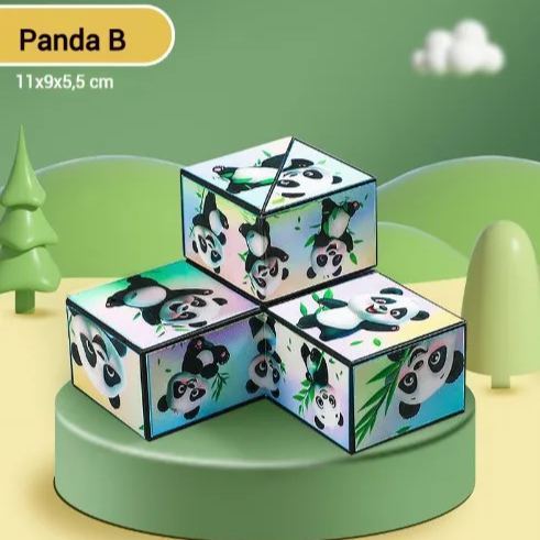 🔥 Giocattolo educativo per bambini, cubo di Rubik 3D Panda, blocchi di costruzione geometrici per il pensiero spaziale, deformazione e ribaltamento.