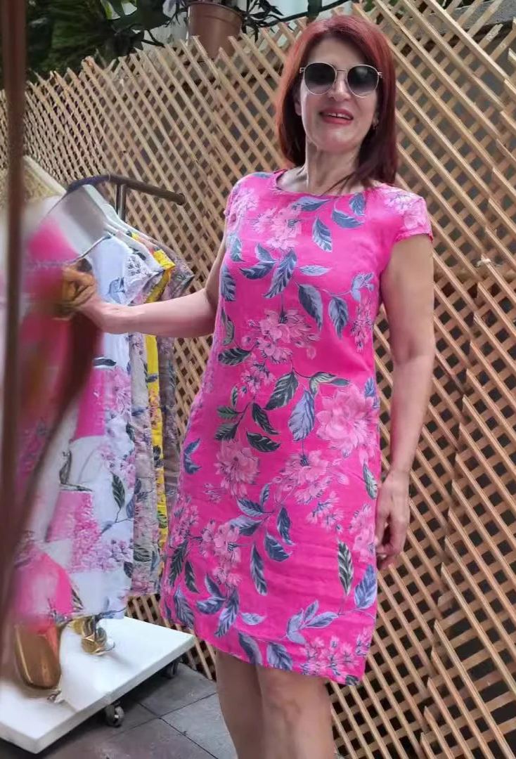 👗Abito girocollo con stampa botanica