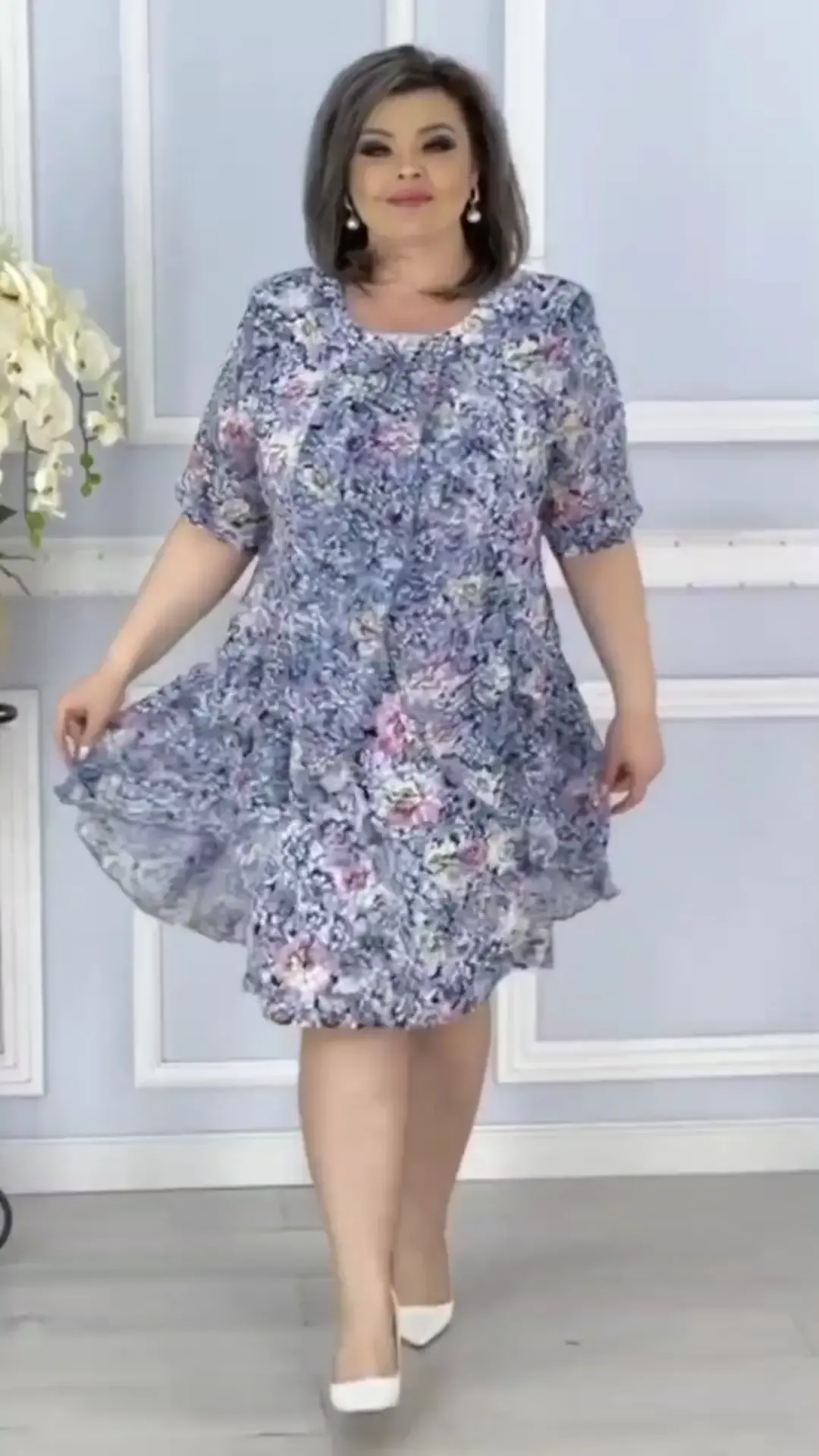 🔥【Acquista 1, ricevi 1 gratis】🔥【S-5XL】❤️👗Abito elegante plissettato stampato primavera 2025