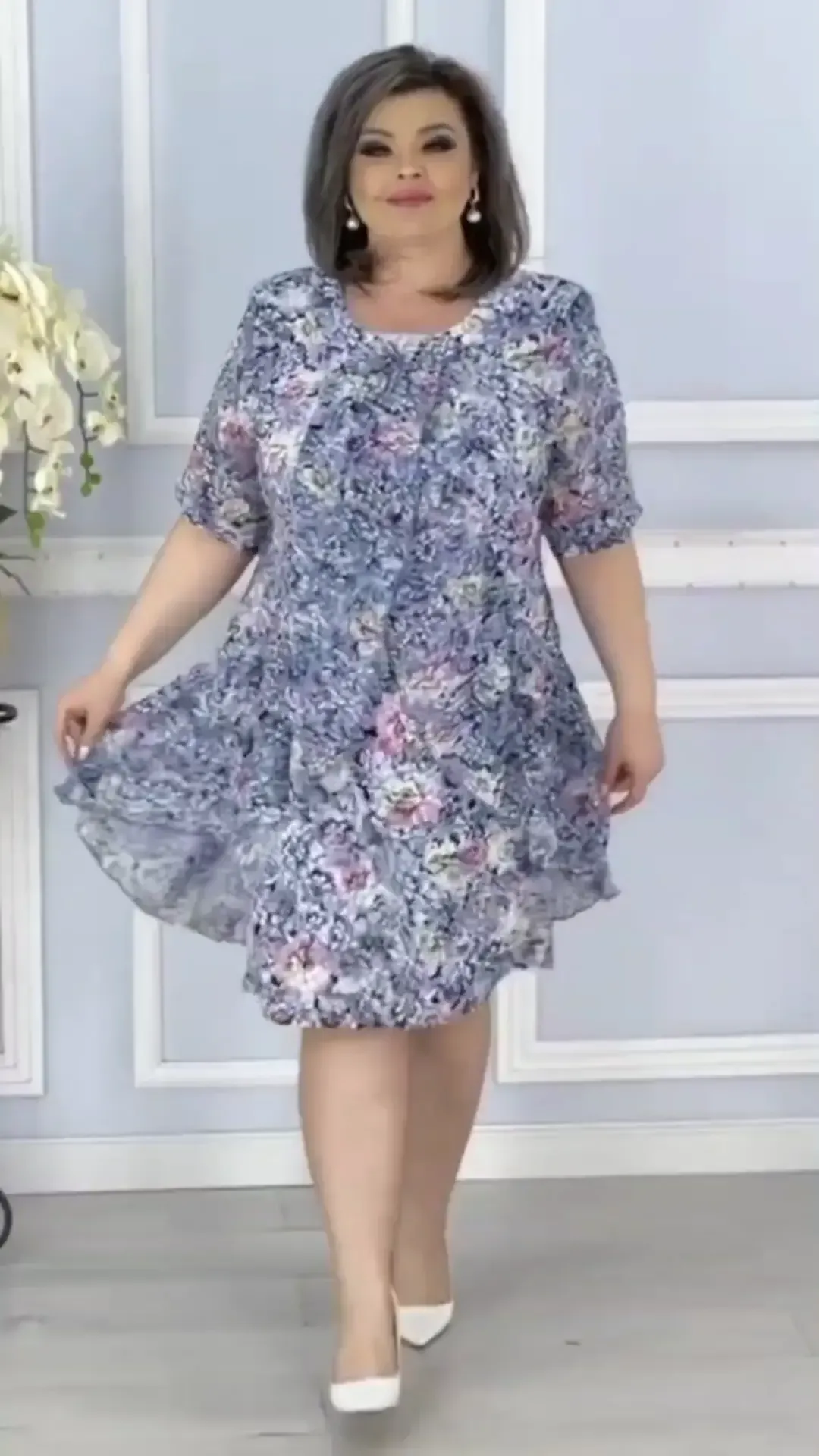 🔥【Acquista 1, ricevi 1 gratis】🔥【S-5XL】❤️👗Abito elegante plissettato stampato primavera 2025