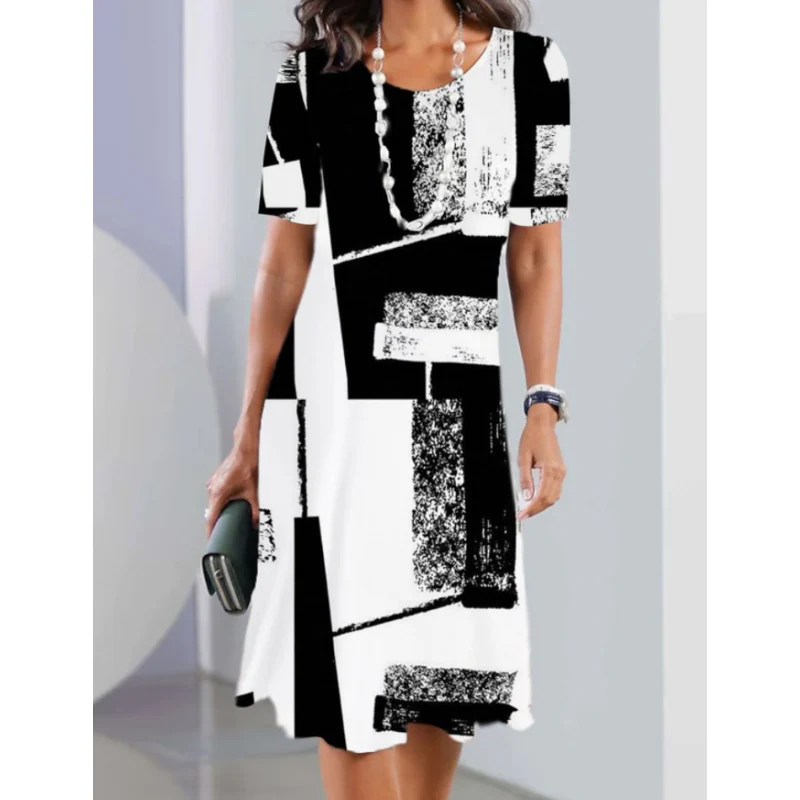 💃Abiti casual da donna con stampa 3D e scollo rotondo