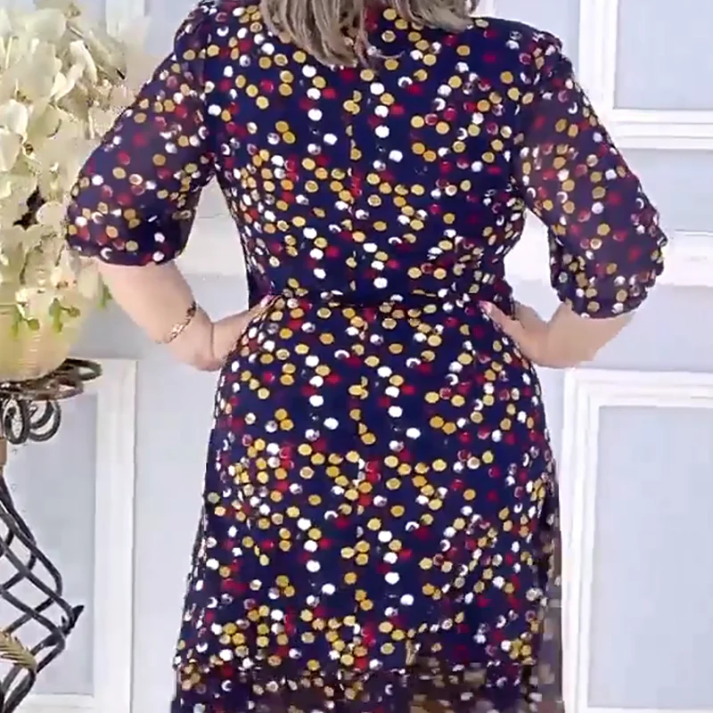 Abito midi a pois colorati da donna