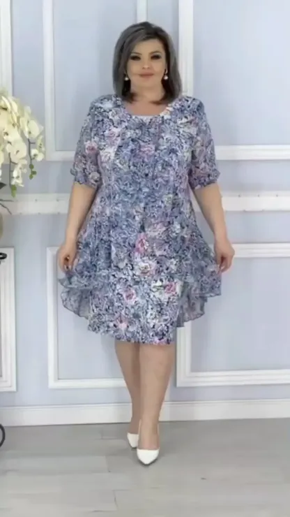 🔥【Acquista 1, ricevi 1 gratis】🔥【S-5XL】❤️👗Abito elegante plissettato stampato primavera 2025