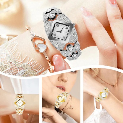 ⌚Orologio da donna retrò con meccanismo al quarzo e pietre brillanti 💎