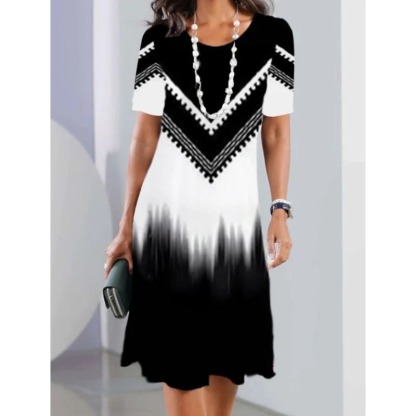 💃Abiti casual da donna con stampa 3D e scollo rotondo