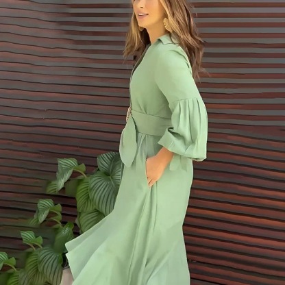 👗Abito da donna con scollo a V e orlo irregolare