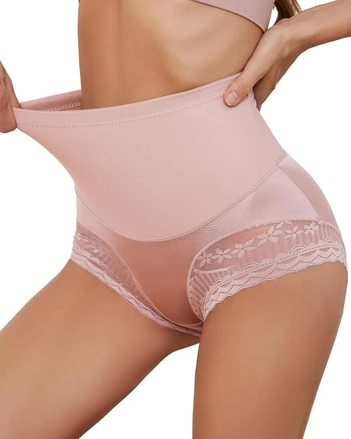 Mutandine modellanti senza cuciture a vita alta in pizzo sottile da donna