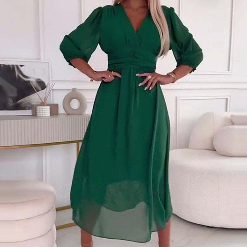 ✨Abito da donna in chiffon leggero con scollo a V