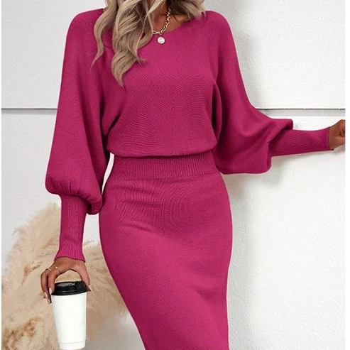 🔥Elegante abito in maglia, set da due pezzi
