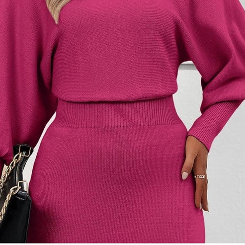 🔥Elegante abito in maglia, set da due pezzi