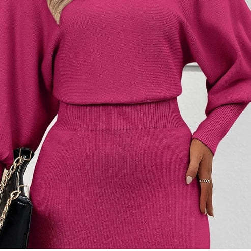 🔥Elegante abito in maglia, set da due pezzi