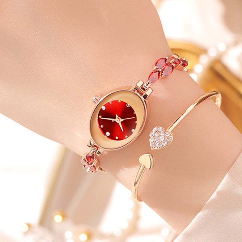 Prezenty dla kobiet w 2025 roku 💝🥰⌚ Damski zegarek z kolorową cyrkonią na bransolecie