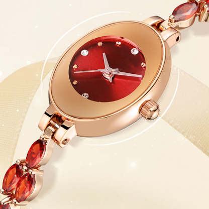 Prezenty dla kobiet w 2025 roku 💝🥰⌚ Damski zegarek z kolorową cyrkonią na bransolecie