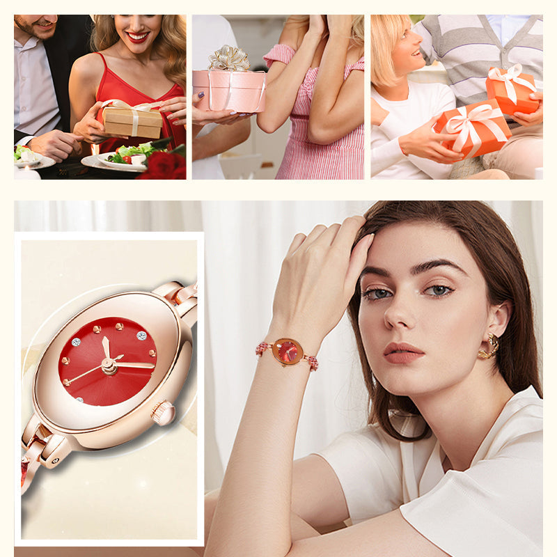 Prezenty dla kobiet w 2025 roku 💝🥰⌚ Damski zegarek z kolorową cyrkonią na bransolecie