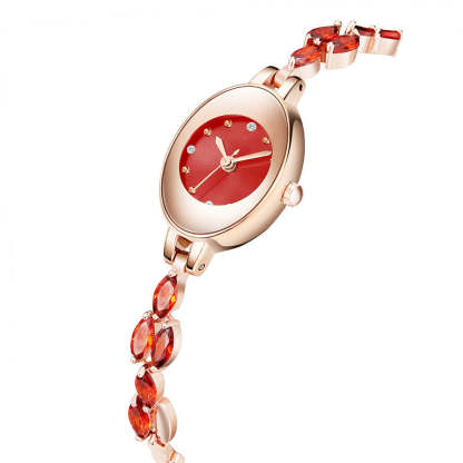 Prezenty dla kobiet w 2025 roku 💝🥰⌚ Damski zegarek z kolorową cyrkonią na bransolecie