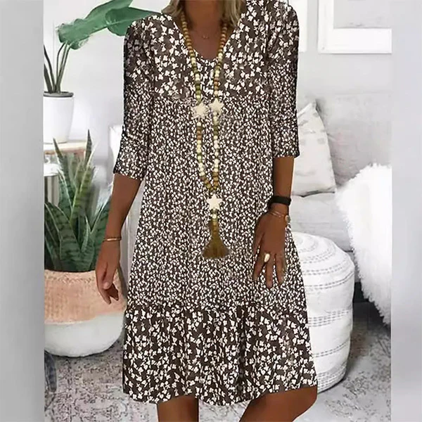 💝Abito da donna con scollo a V stampato alla moda