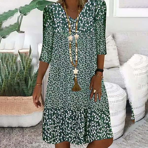 💝Abito da donna con scollo a V stampato alla moda